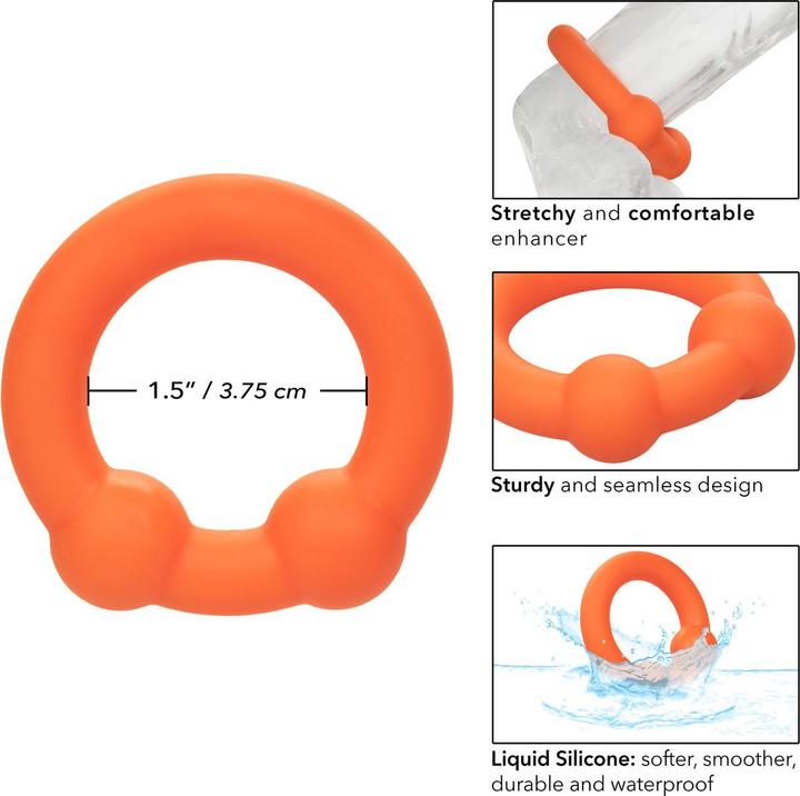 Actual product image CalExotics Alpha™ Liquid Silicone Dual Ball Ring (3.75 cm)