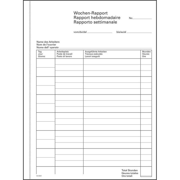 Actual product image Favorit Weeks Report (100 x)