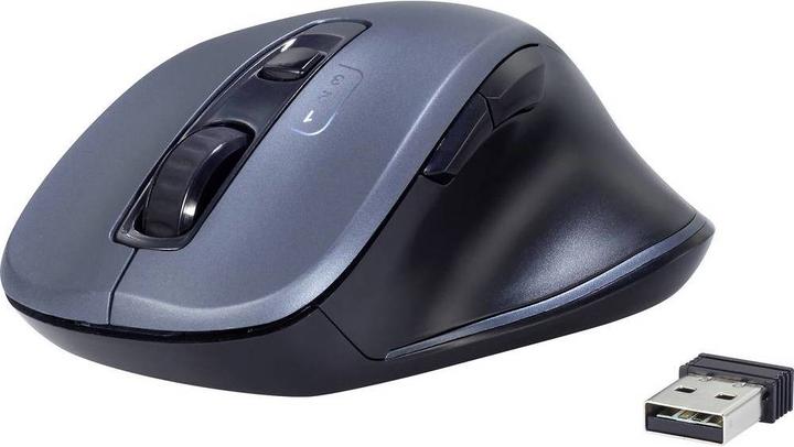 Renkforce Bluetooth®, Kabellos 3D-Maus Optisch Ergonomisch Grau (Kabellos)