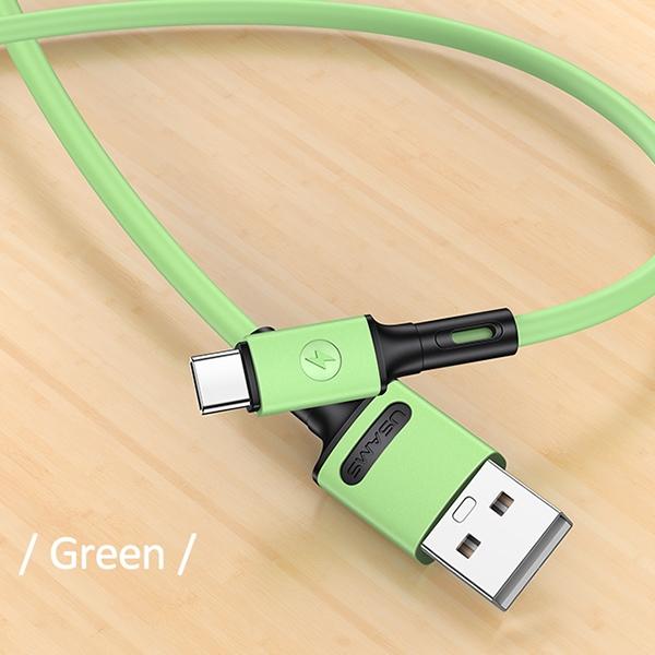 Image du produit Usams Câble U52 USB-C 2A Fast Charge 1m zielony/green SJ436USB02 (US-SJ436) (1 m)