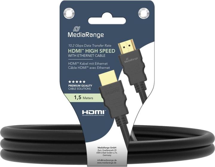 Actual product image MediaRange HDMI (Typ A) — HDMI (Typ A) (1.50 m, HDMI, 1.4)