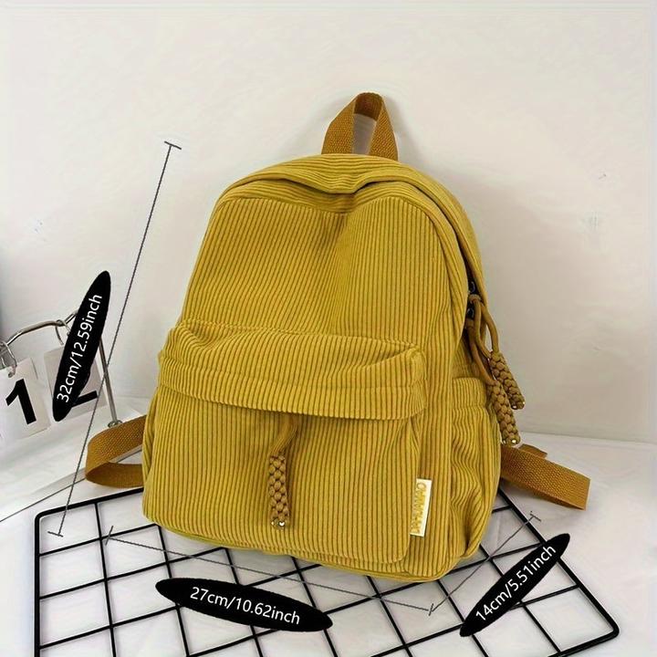 Immagine prodotto Only-Bags.Store Zaino piccolo in velluto a coste, zaino da viaggio casual, zaino semplice alla moda (10 l)