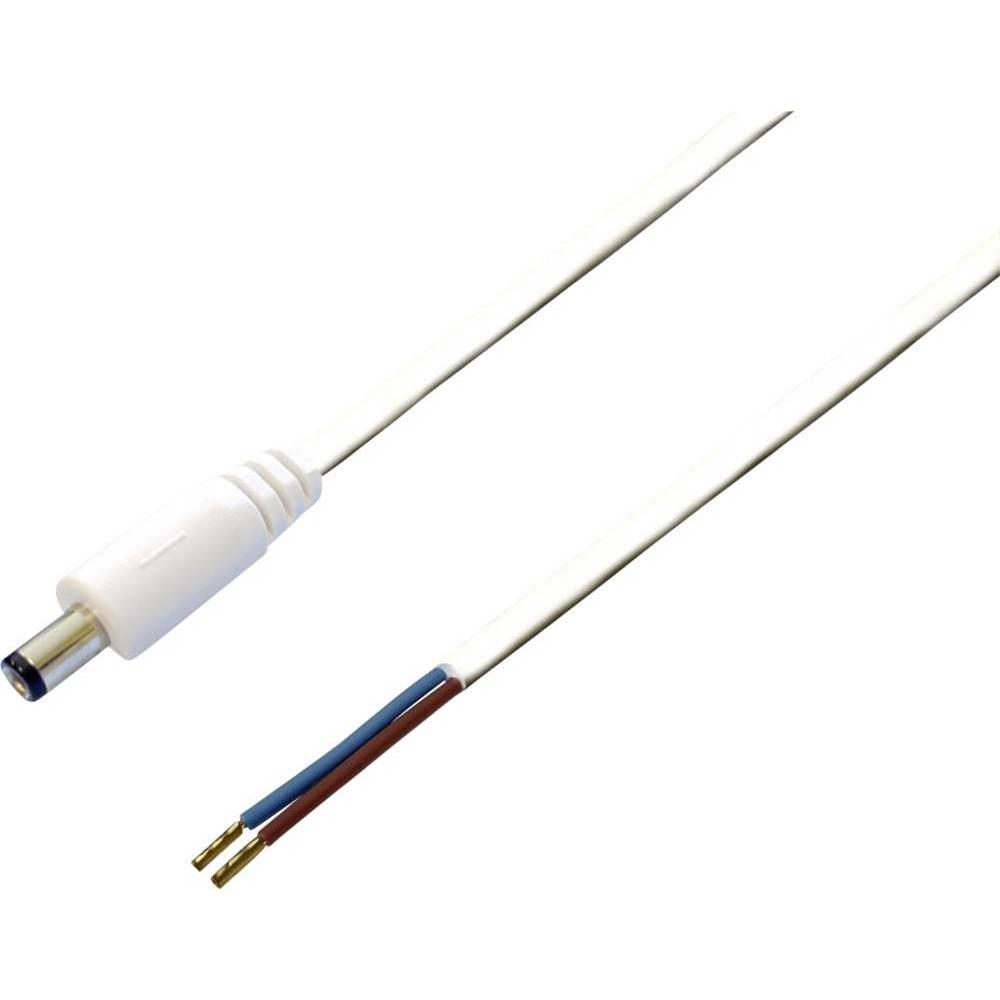 Tru Components Niedervolt-Anschlusskabel Niedervolt-Stecker, Elektronikkabel + Stecker, Weiss
