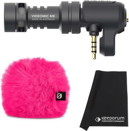 Produktbild RØDE Videomic Me mit Windschutz Pink und Tuch