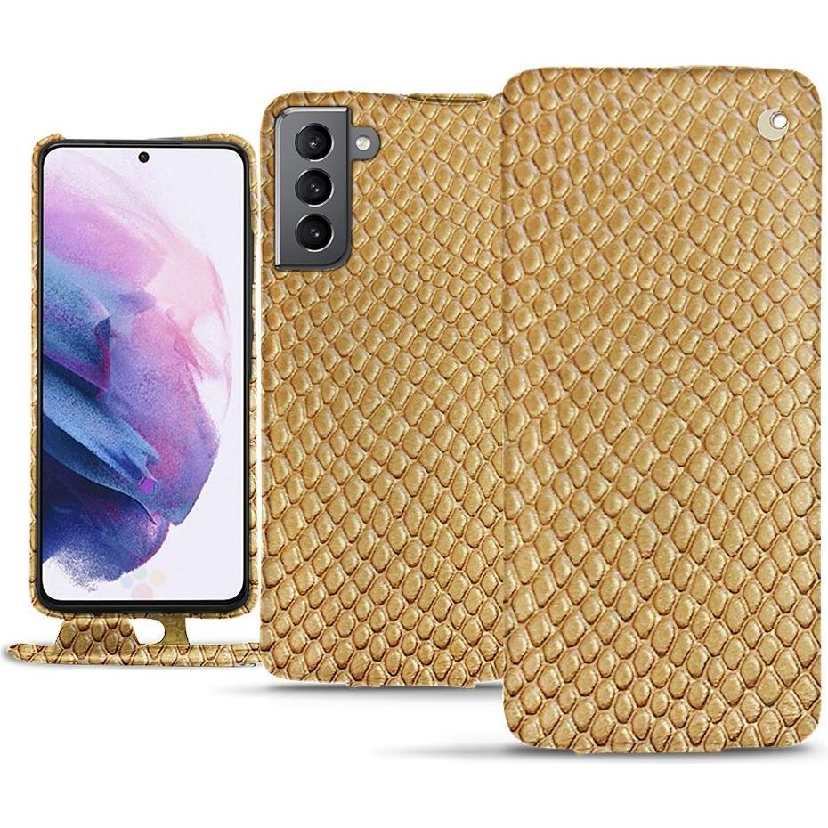 Noreve Lederschutzhülle vertikal (Samsung Galaxy S21), Smartphone Hülle, Beige