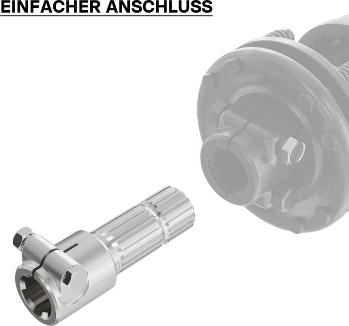 Image du produit Wiltec Manchon Prise de force Cardan 175mm Logement pour arbre cannelé 1 3/4" 6D Sortie 1 3/4" 20 (Accessoires pour tracteurs)