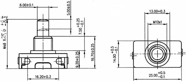 Produktbild interBär Einbau-Druckschalter 2 A