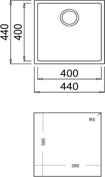 Produktbild Teka Zlew podwieszany SQUARE 40.40 TG czarny (Einbauspüle, 44 cm, 44 cm)
