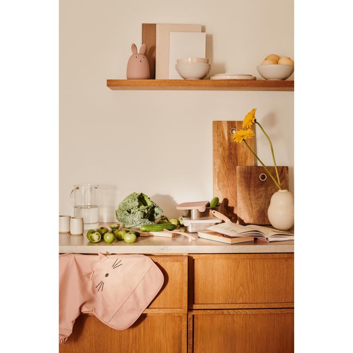 Actual product image Liewood Merle Printed Cape Bib - Cat Tuscany Rose