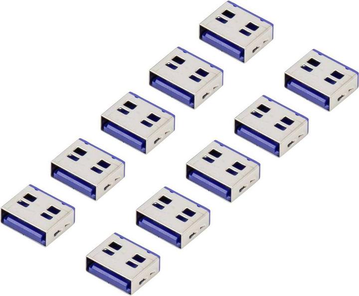 Produktbild Renkforce USB Port Schloss RF-4695230 10er Set Silber-Blau RF-4695230