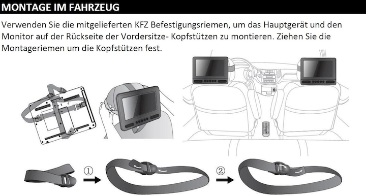 Actual product image Reflexion DVD 7052 Head rests (Portable DVD player)