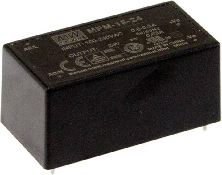 Produktbild MeanWell Schaltnetzteile Serie MPM-15 Medical Encapsulated Single Output Leistung: 15W