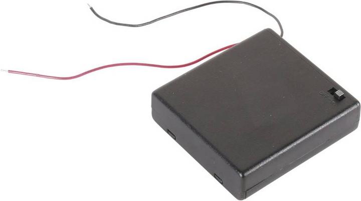 Velleman Accubak 4x Mignon, kabel en schakelaar