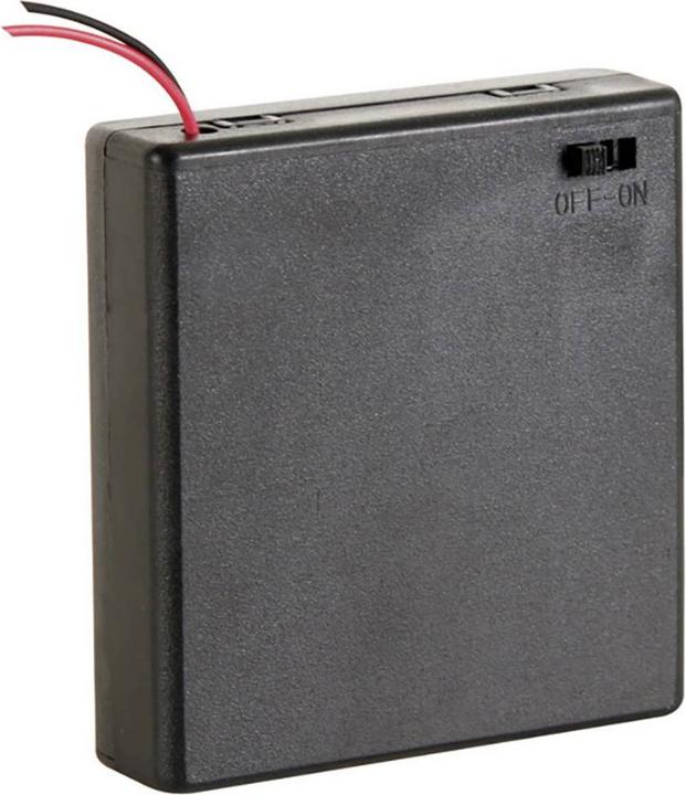 Productafbeelding Velleman Accubak 4x Mignon, kabel en schakelaar