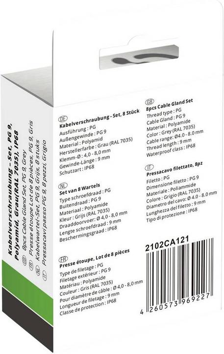 Produktbild Quadrios Mini-Kabelverschraubungs-Sortiment, - PG 9 8 Stück