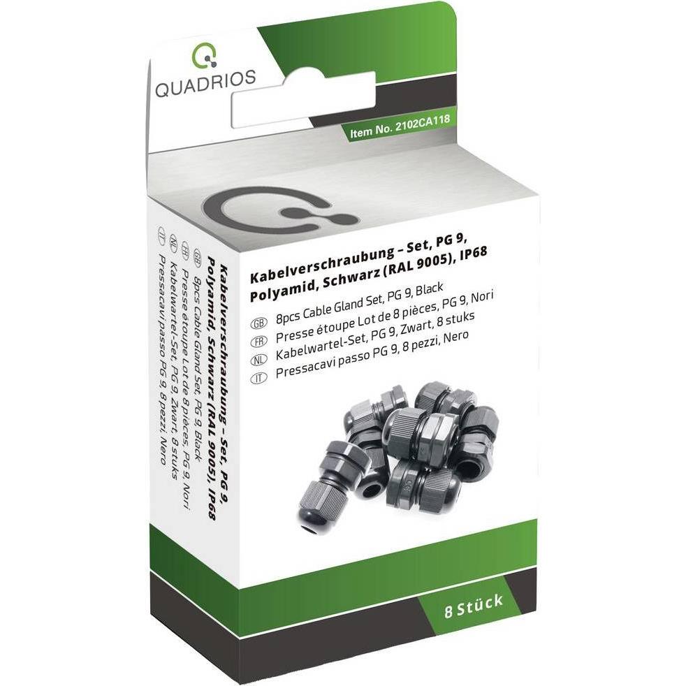 Quadrios, Kabelverbindung, Mini-Kabelverschraubungs-Sortiment, - PG 9 8 Stück