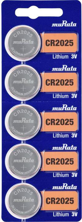 Actual product image Murata Lithium button cell CR 2025 (5 pcs., CR2025, 160 mAh)