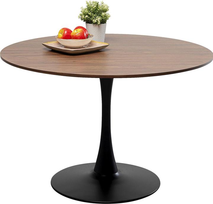 Immagine prodotto Kare Design Tavolo Schickeria Noce look nero rotondo 110 (110 x 110 x 72 cm)