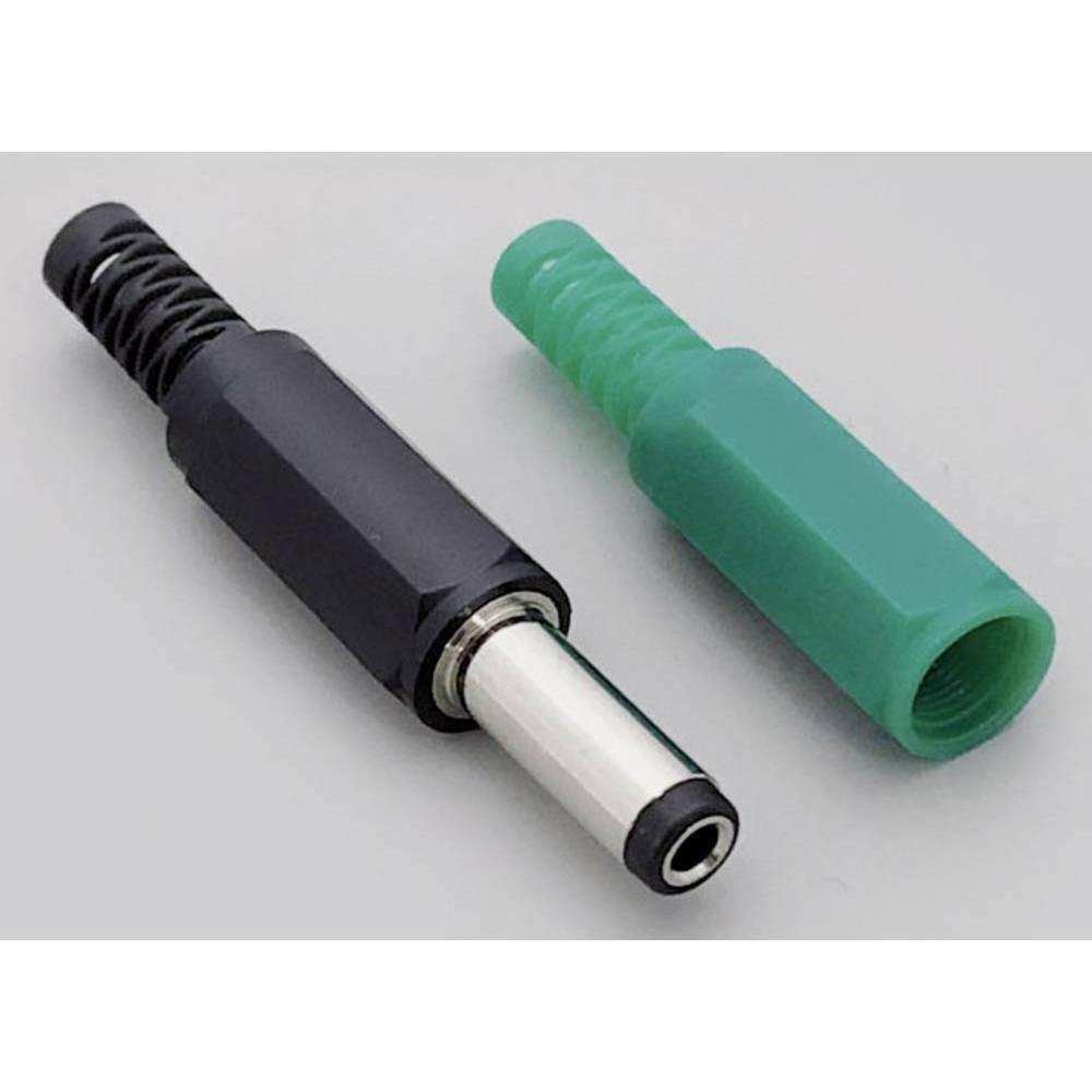 BKL Electronic Niedervoltstecker mit farbiger Tülle, Elektronikkabel + Stecker, Schwarz, Grün