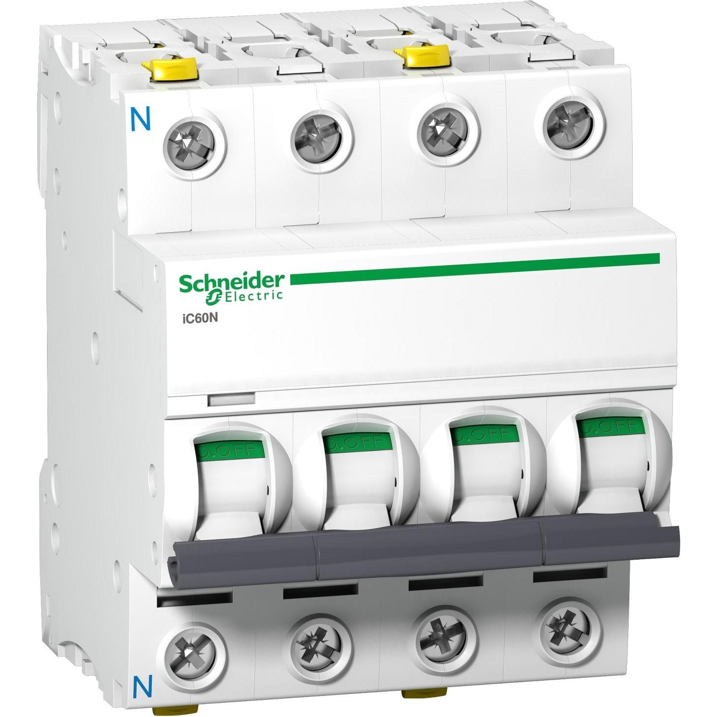 3x Schneider Electric, Schutzschalter, Acti9 iC60N MCB 3+N Pole 2A Curve C