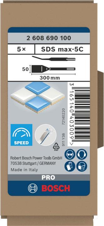 Actual product image Bosch Professional Zubehör PRO SDS max-5C tile chisel set, 50 x 300 mm (50 mm)