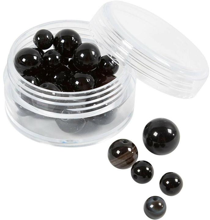 Immagine prodotto Creativ Company Perlen-Set Achatstein Schwarz, 6-10 mm, Packungsgrösse