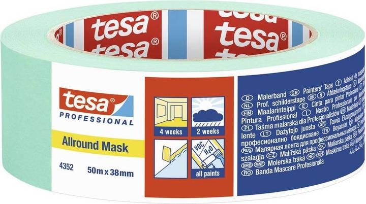 Actual product image tesa PROFESSIONAL 4352 Allround Mask - Painter's masking tape for sharp paint edges 50m:38mm (38 mm)