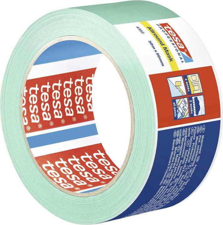 Actual product image tesa PROFESSIONAL 4352 Allround Mask - Painter's masking tape for sharp paint edges 50m:50mm (50 mm)