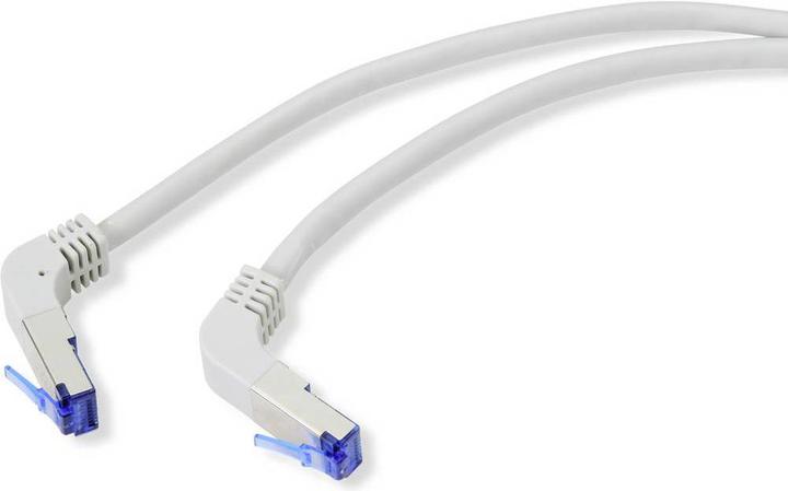 Produktbild Renkforce CAT 6A S/FTP Patchkabel gewinkelt auf gewinkelt, 0.25 M (S/FTP, CAT6a, 0.25 m)