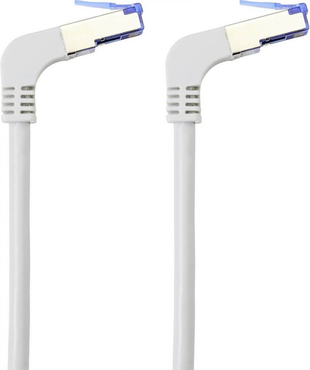 Actual product image Renkforce CAT 6A S/FTP patch cable angled to angled, 0.25 M (S/FTP, CAT6a, 0.25 m)