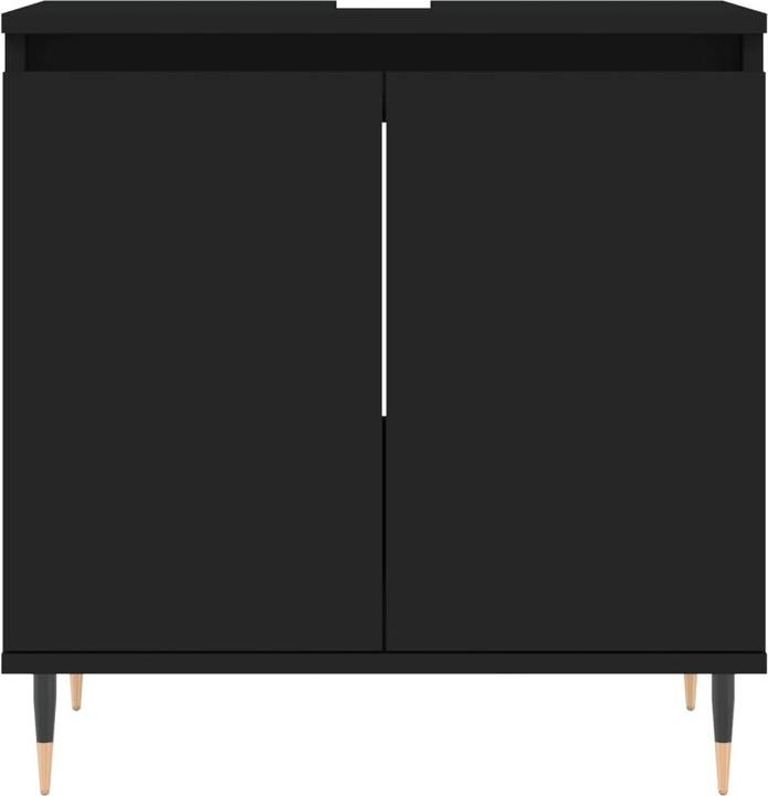 Immagine prodotto vidaXL Badschrank Schwarz 58x33x60 cm Holzwerkstoff, Farbe (58 x 33 x 60 cm)