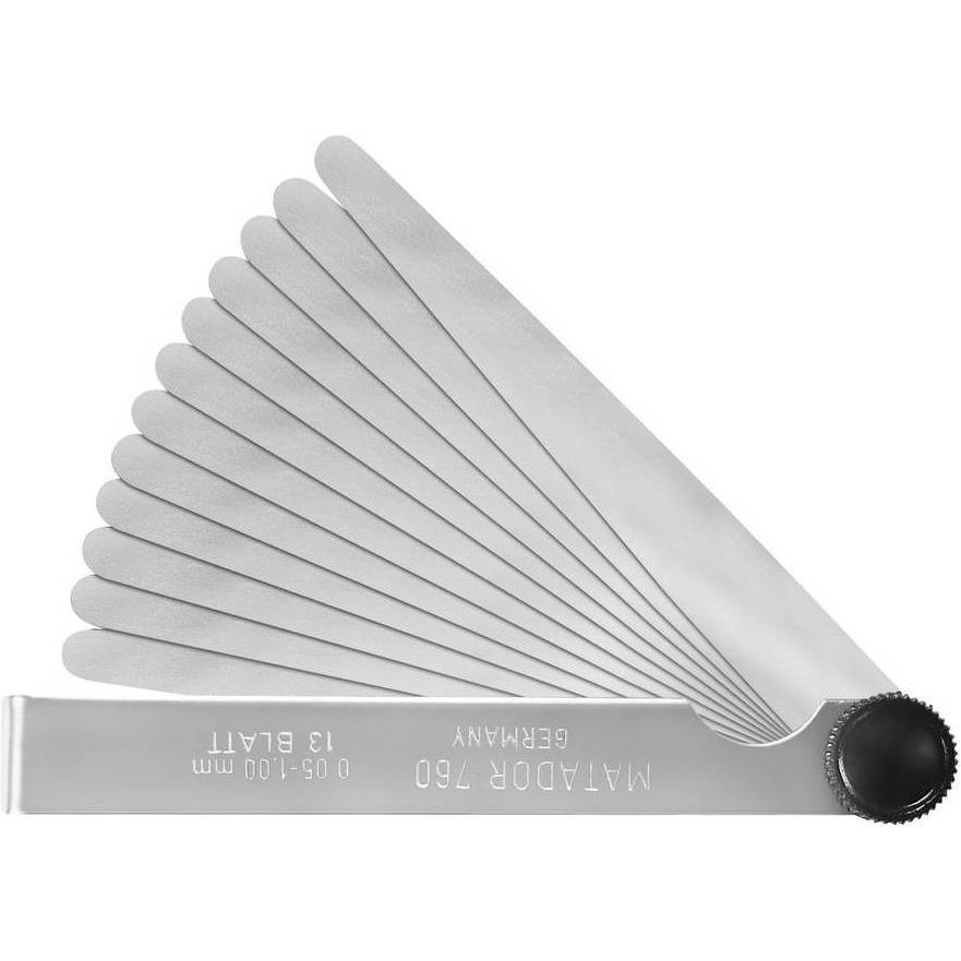 Matador, Messlehre, Fühlerlehren, 100 mm Blatt, 13 x 2 - 35/100 (10 cm)