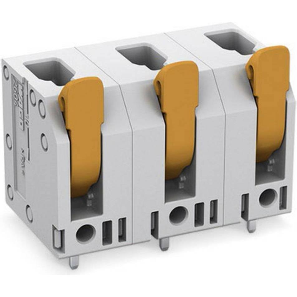 Wago Leiterplattenklemme mit Hebel, Elektronikkabel + Stecker, Grau