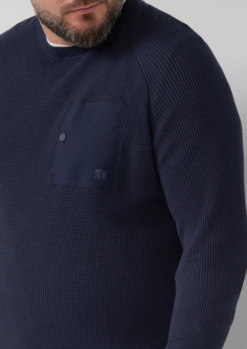 Produktbild s.Oliver Strickpullover Baumwoll-Pullover mit aufgesetzter Brusttasche (5XL)