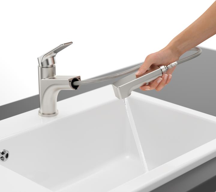 Actual product image Villeroy & Boch Junis Shower kitchen tap, stainless steel