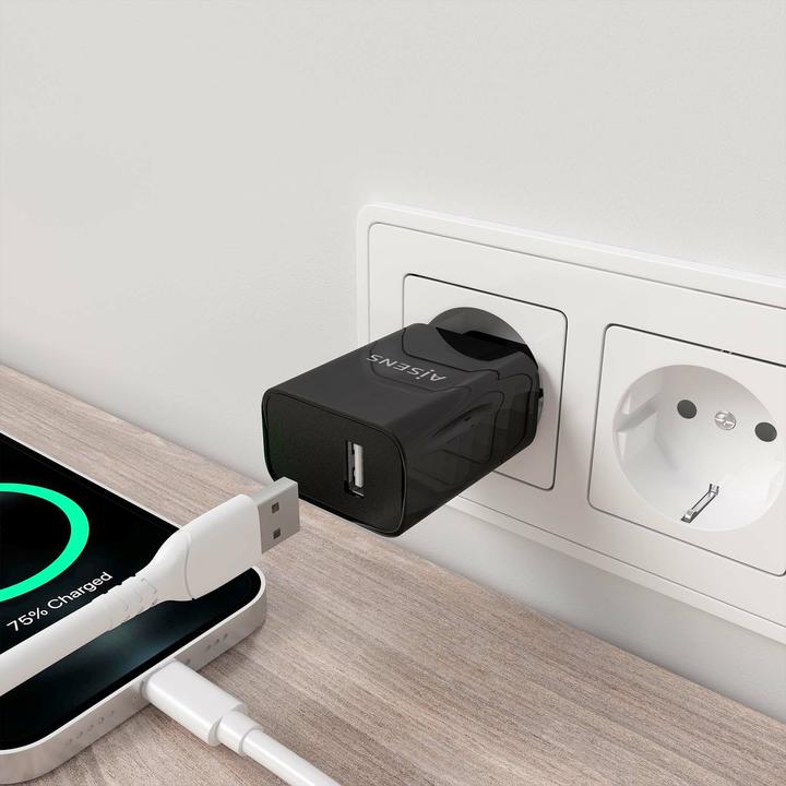 Actual product image Aisens Cargador USB 10w Alta Eficiencia 5v/2a Negro (10.50 W)