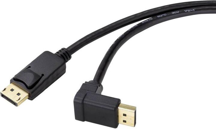 Produktbild Renkforce DisplayPort Anschlusskabel 1.50 m SP-9163732 vergoldete Steckkontakte Schwarz (1x DisplayPort Stecke (1.50 m, DisplayPort, 1.2)