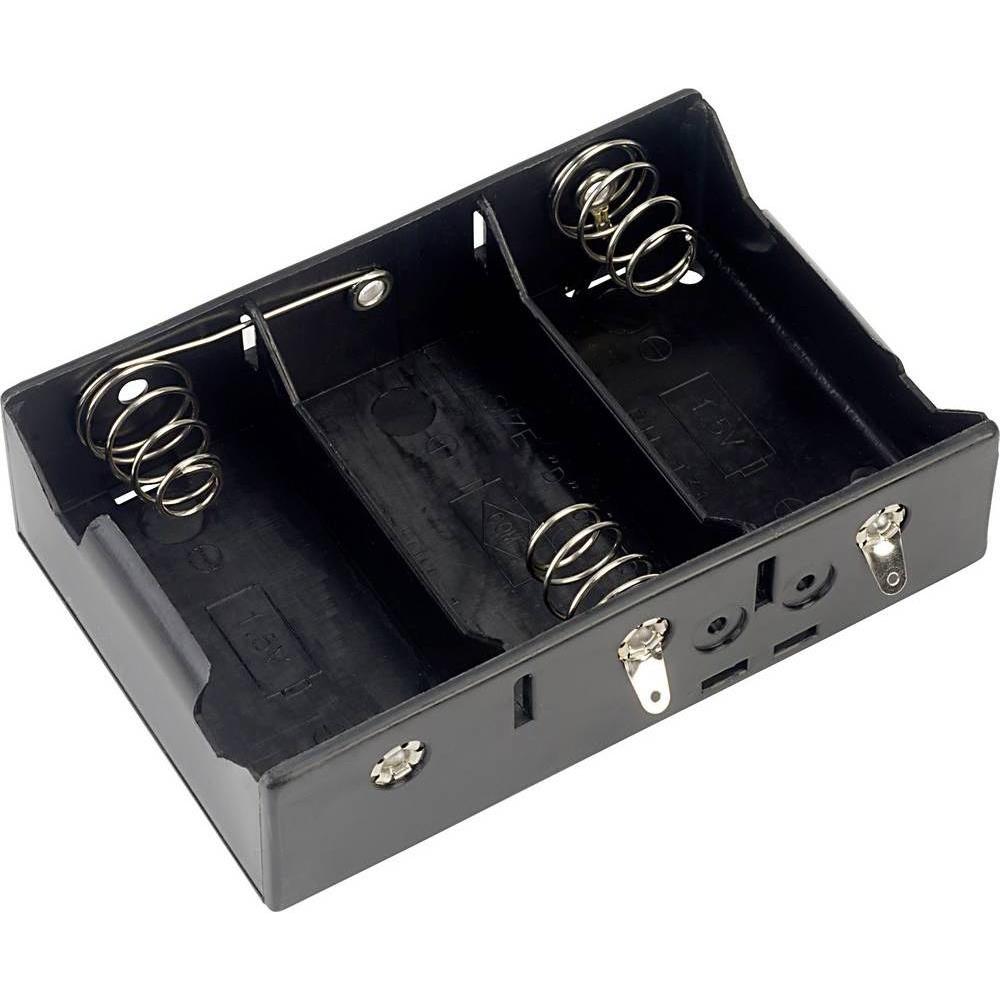 Tru Components Batteriehalter 3x Lötanschluss, Batterie Zubehör, Schwarz