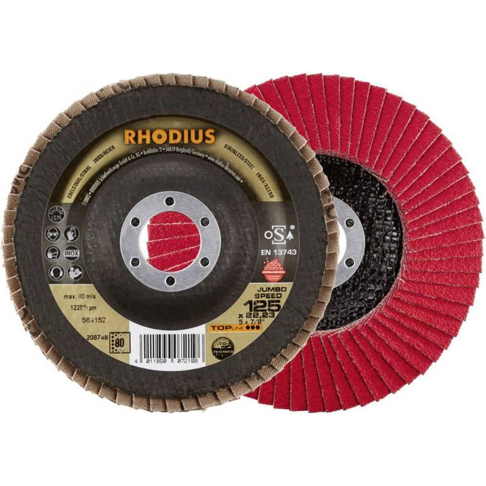 Rhodius, Schleifmittel, JUMBO SPEED Fächerscheibe 125 x 22.23 - P80 (80)