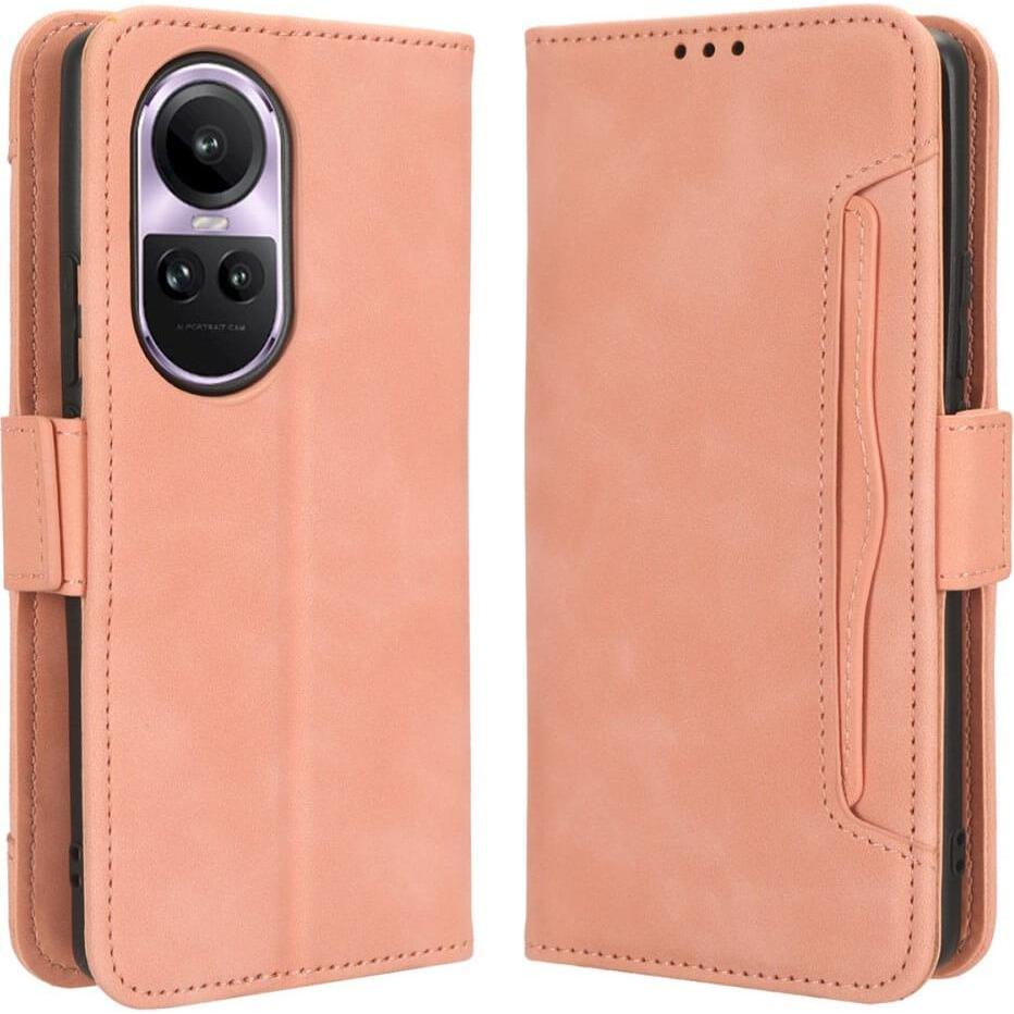 Cover-Discount Oppo Reno 10 / 10 Pro - Etui mit Kartenfächer rosa (OPPO Reno 10, Oppo Reno 10 Pro), Smartphone Hülle, Ro...