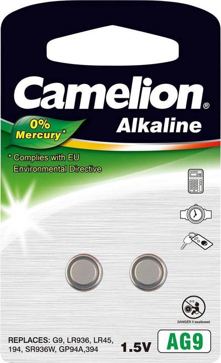 Actual product image Camelion Alkaline button cells LR45 (2 pcs., AG9/LR45/LR936/394, 60 mAh)