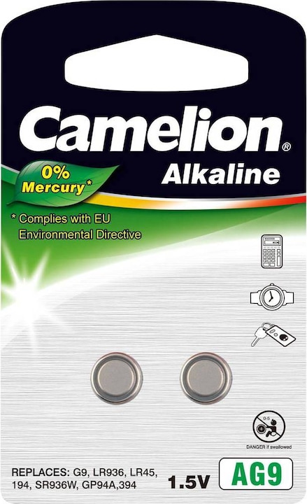 Produktbild Camelion Alkaline Knopfzellen LR45 (2 Stk., AG9/LR45/LR936/394, 60 mAh)