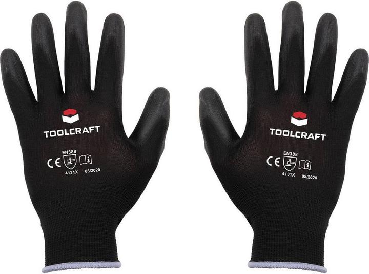 Toolcraft Polyester beschermende handschoenen met PU coating maat 8 (8)