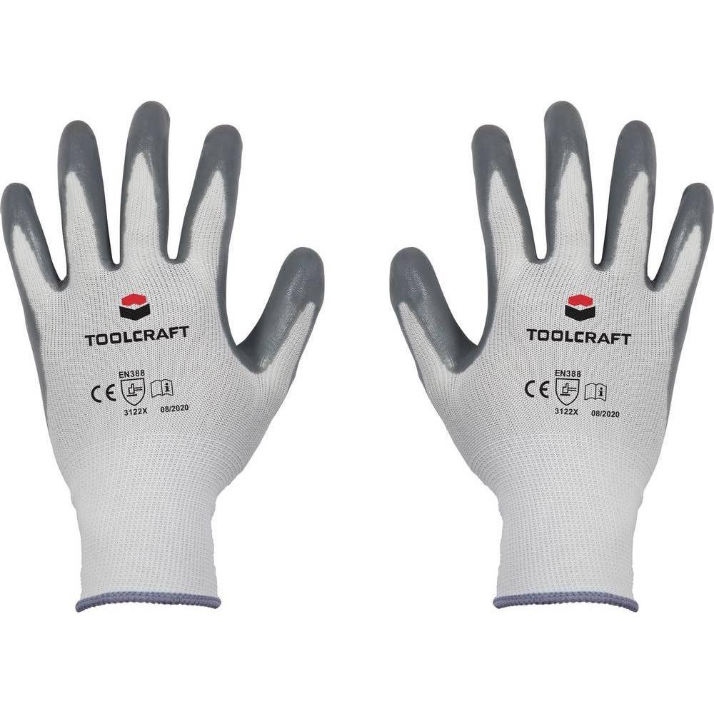 Toolcraft, Schutzhandschuhe, Polyamid-Schutzhandschuh mit Nitril-Beschichtung Grösse 10 (10)