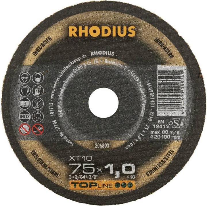 Rhodius Cutting disc 75 x 1.0 x 10.0 mm
