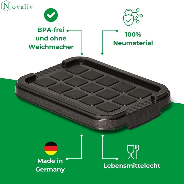 Actual product image Novaliv 1x Ersatzdeckel 2 Liter mit Clipverschluss 19x14 cm Antrazit (19 x 14 cm, 2 l)