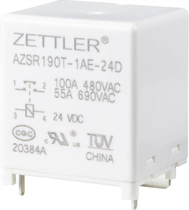 Actual product image 100 A miniature power relay, 24 V