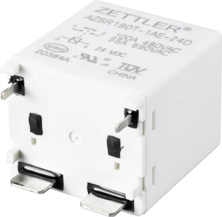Actual product image 100 A miniature power relay, 24 V
