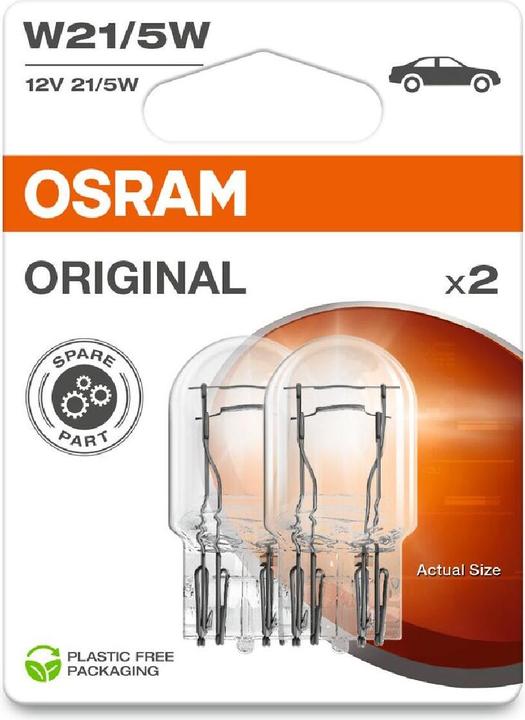 Image du produit Osram Original Signallampe W21/5W, 12V, Doppelblister (W21/5W)