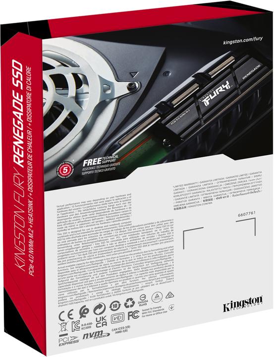 Image du produit Kingston FURY Renegade with Heatsink (2000 Go, M.2 2280)